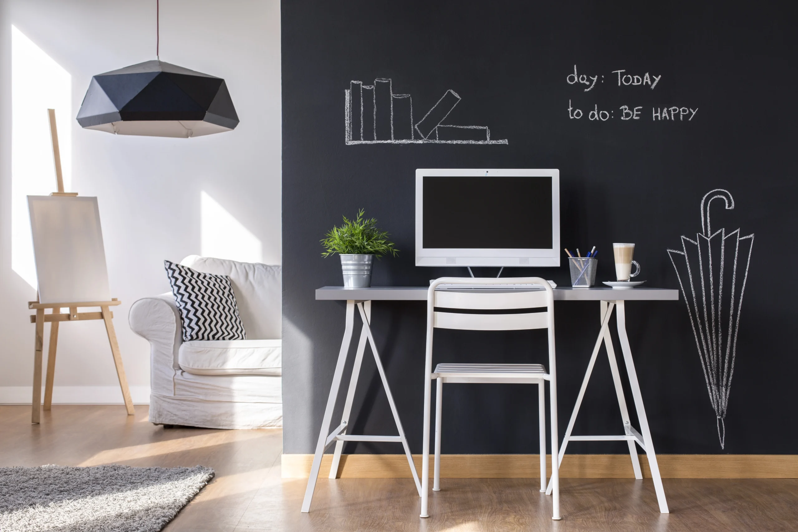 A room featuring Chalkboard Paint